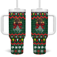 German Shepherd Ornament Christmas Tumbler With Handle Xmas Holiday Patterns - Wonder Print Shop
