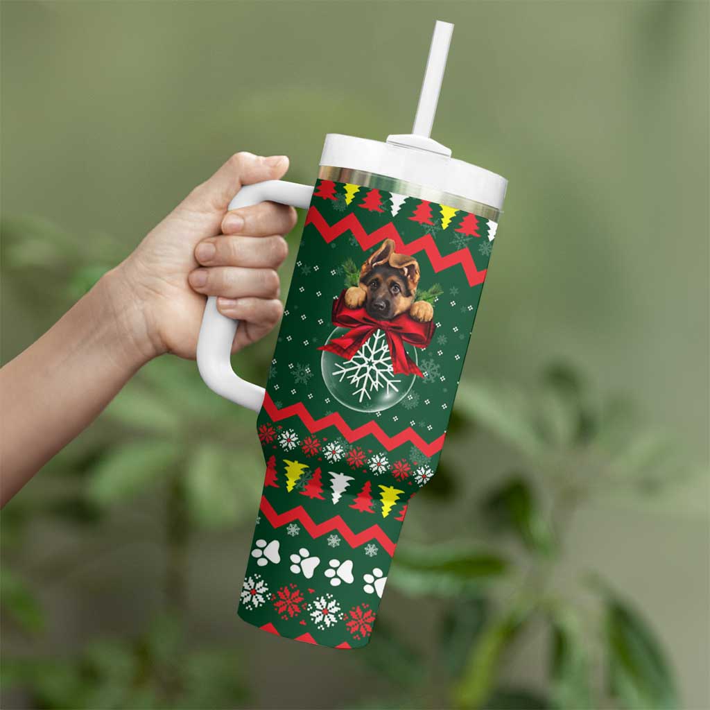 German Shepherd Ornament Christmas Tumbler With Handle Xmas Holiday Patterns - Wonder Print Shop