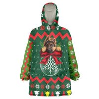 German Shepherd Ornament Christmas Wearable Blanket Hoodie Xmas Holiday Patterns - Wonder Print Shop