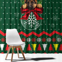 German Shepherd Ornament Christmas Window Curtain Xmas Holiday Patterns - Wonder Print Shop