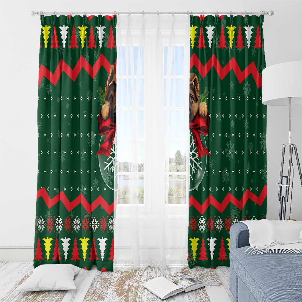 German Shepherd Ornament Christmas Window Curtain Xmas Holiday Patterns - Wonder Print Shop