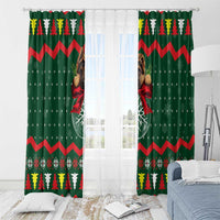 German Shepherd Ornament Christmas Window Curtain Xmas Holiday Patterns - Wonder Print Shop