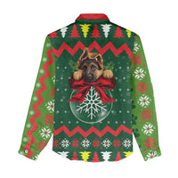 German Shepherd Ornament Christmas Women Casual Shirt Xmas Holiday Patterns - Wonder Print Shop