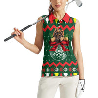 German Shepherd Ornament Christmas Women Sleeveless Polo Shirt Xmas Holiday Patterns - Wonder Print Shop