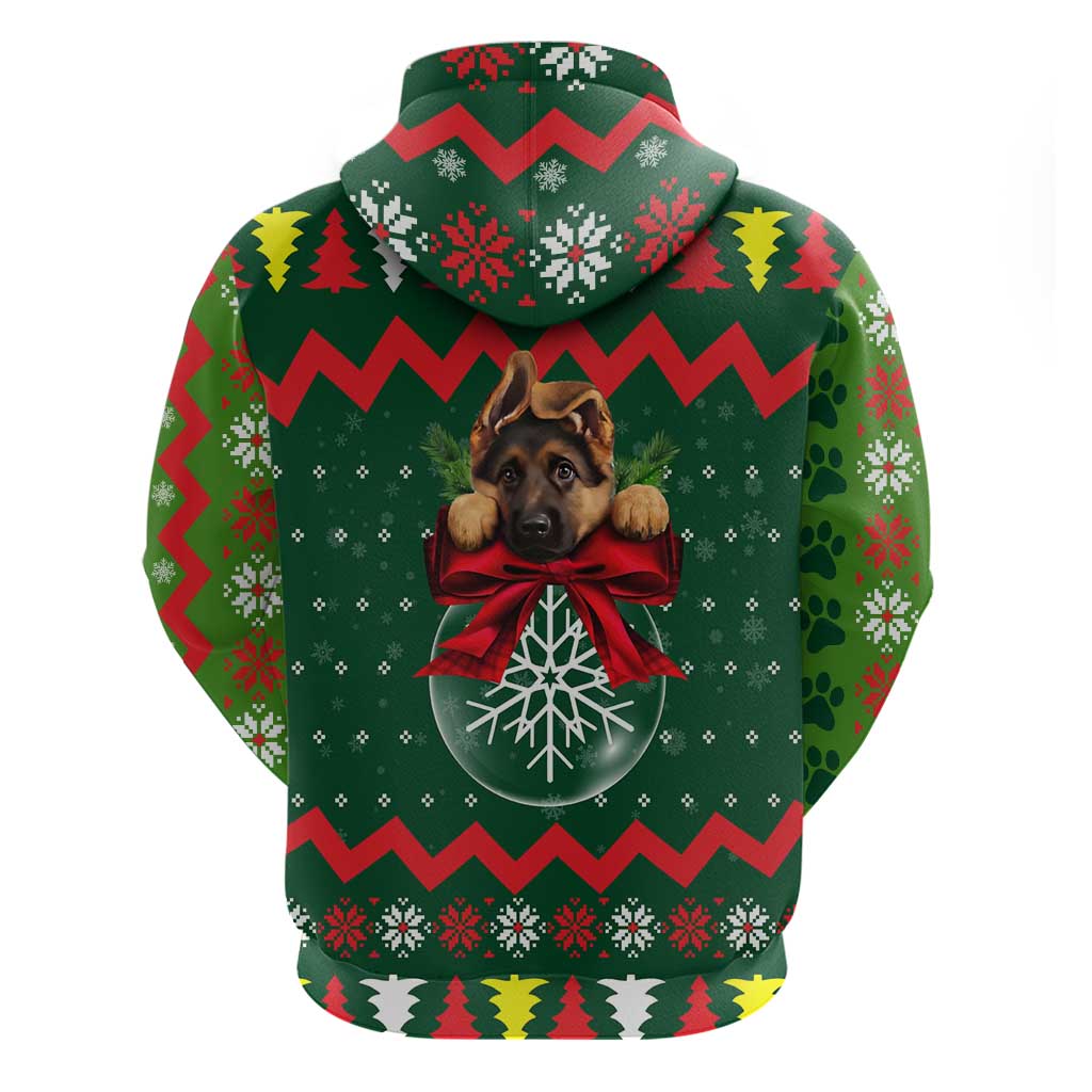 German Shepherd Ornament Christmas Zip Hoodie Xmas Holiday Patterns - Wonder Print Shop