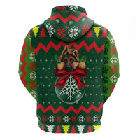 German Shepherd Ornament Christmas Zip Hoodie Xmas Holiday Patterns - Wonder Print Shop