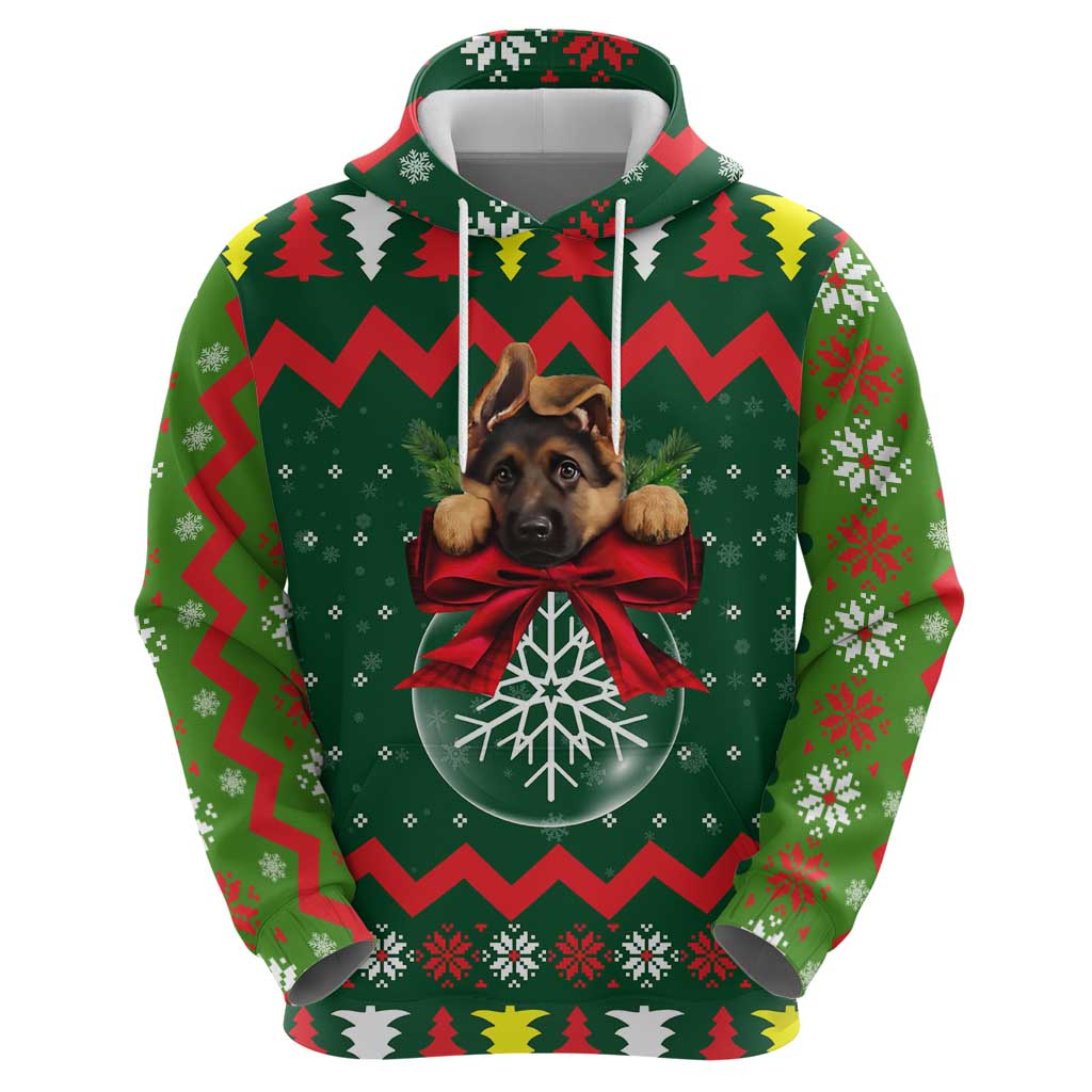 German Shepherd Ornament Christmas Zip Hoodie Xmas Holiday Patterns - Wonder Print Shop