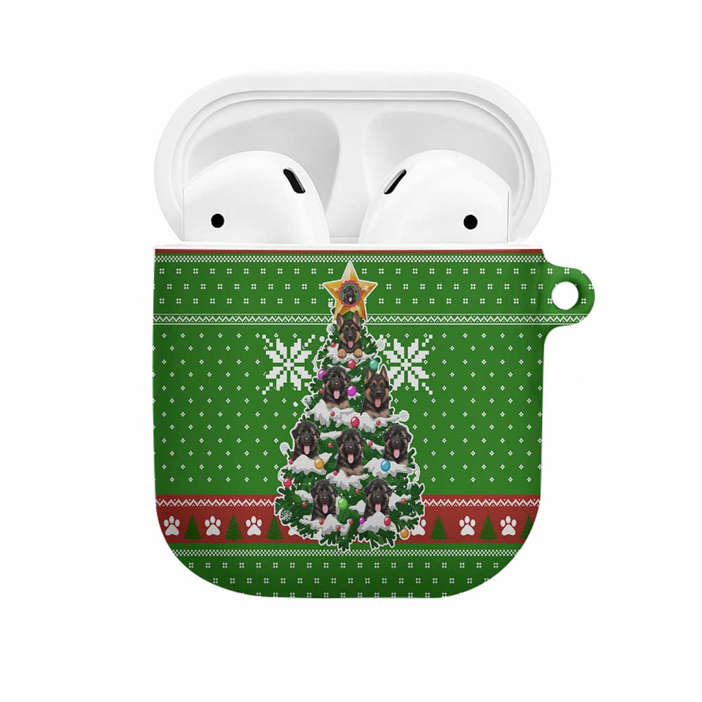 German Shepherd Pine Xmas Christmas AirPods Case Xmas Holiday Patterns - Wonder Print Shop