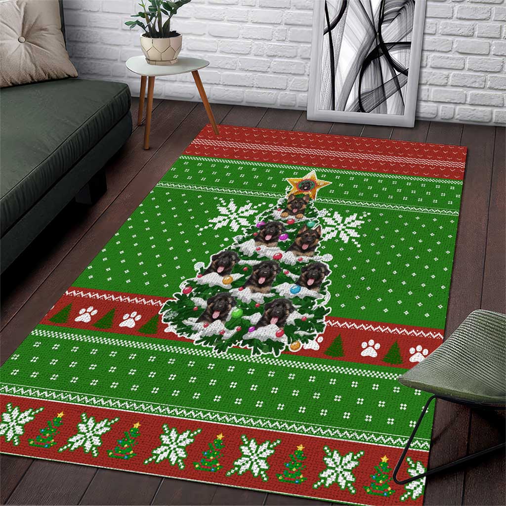 German Shepherd Pine Xmas Christmas Area Rug Xmas Holiday Patterns - Wonder Print Shop