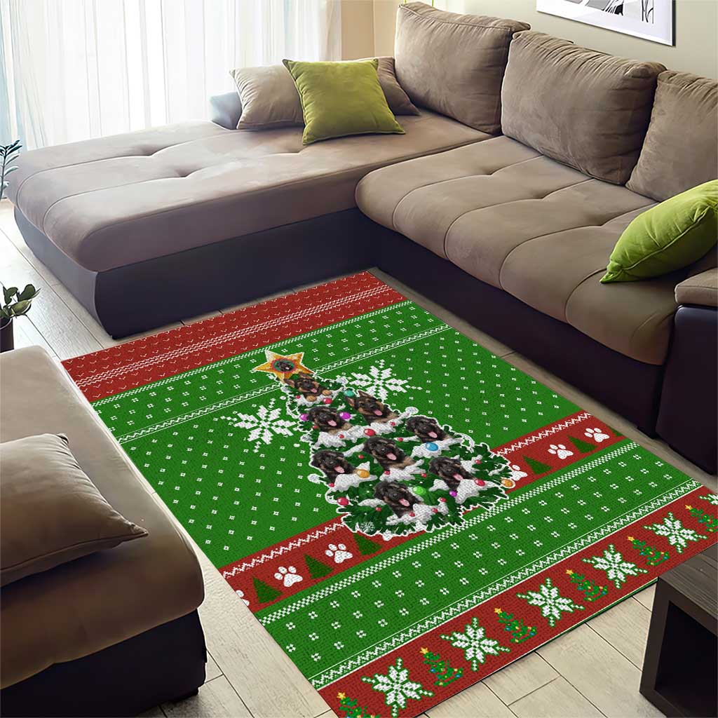 German Shepherd Pine Xmas Christmas Area Rug Xmas Holiday Patterns - Wonder Print Shop