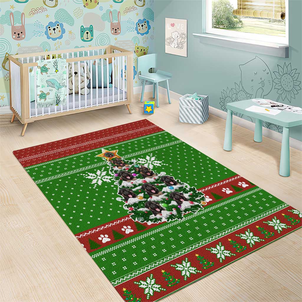 German Shepherd Pine Xmas Christmas Area Rug Xmas Holiday Patterns - Wonder Print Shop