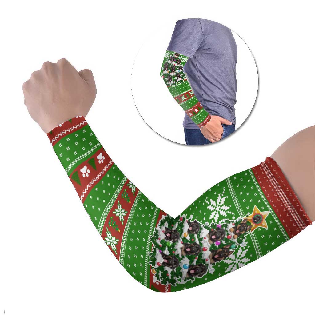 German Shepherd Pine Xmas Christmas Arm Sleeves Xmas Holiday Patterns - Wonder Print Shop
