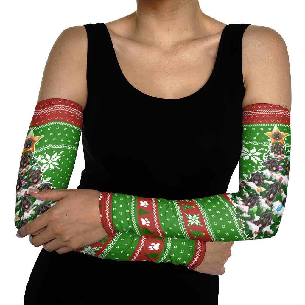German Shepherd Pine Xmas Christmas Arm Sleeves Xmas Holiday Patterns - Wonder Print Shop