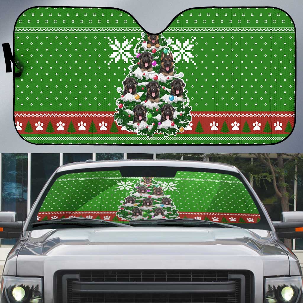 German Shepherd Pine Xmas Christmas Auto Sun Shade Xmas Holiday Patterns - Wonder Print Shop