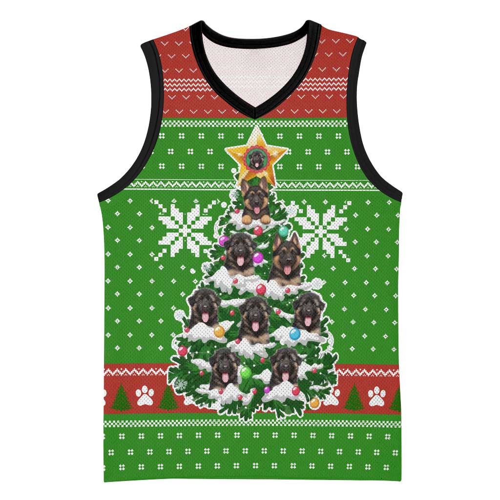 German Shepherd Pine Xmas Christmas Basketball Jersey Xmas Holiday Patterns - Wonder Print Shop