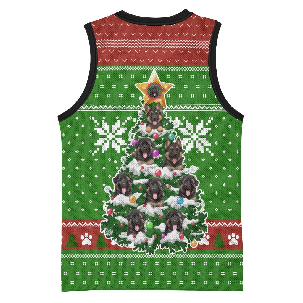 German Shepherd Pine Xmas Christmas Basketball Jersey Xmas Holiday Patterns - Wonder Print Shop