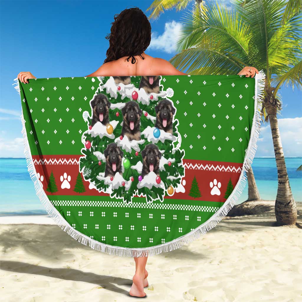 German Shepherd Pine Xmas Christmas Beach Blanket Xmas Holiday Patterns - Wonder Print Shop