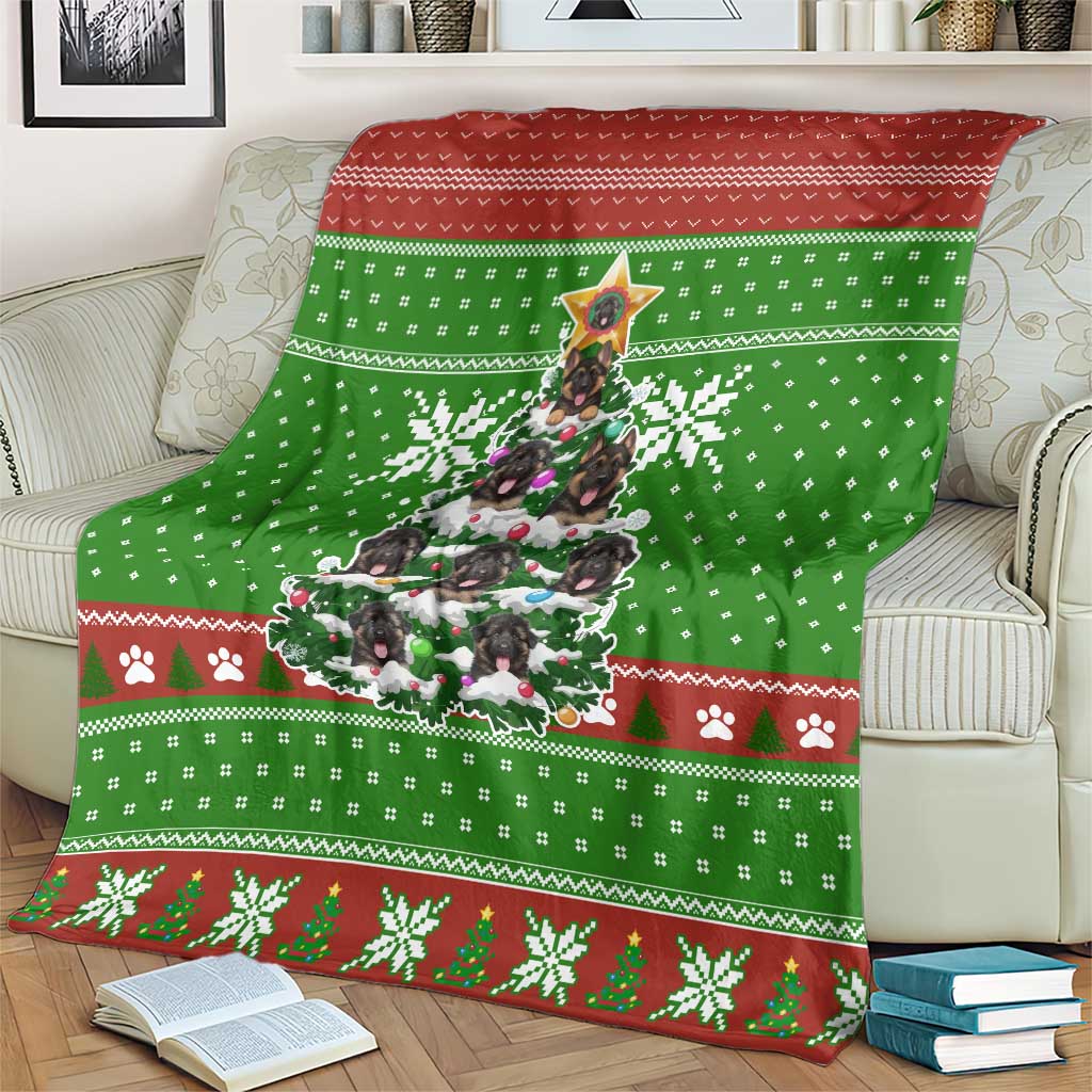 German Shepherd Pine Xmas Christmas Blanket Xmas Holiday Patterns - Wonder Print Shop
