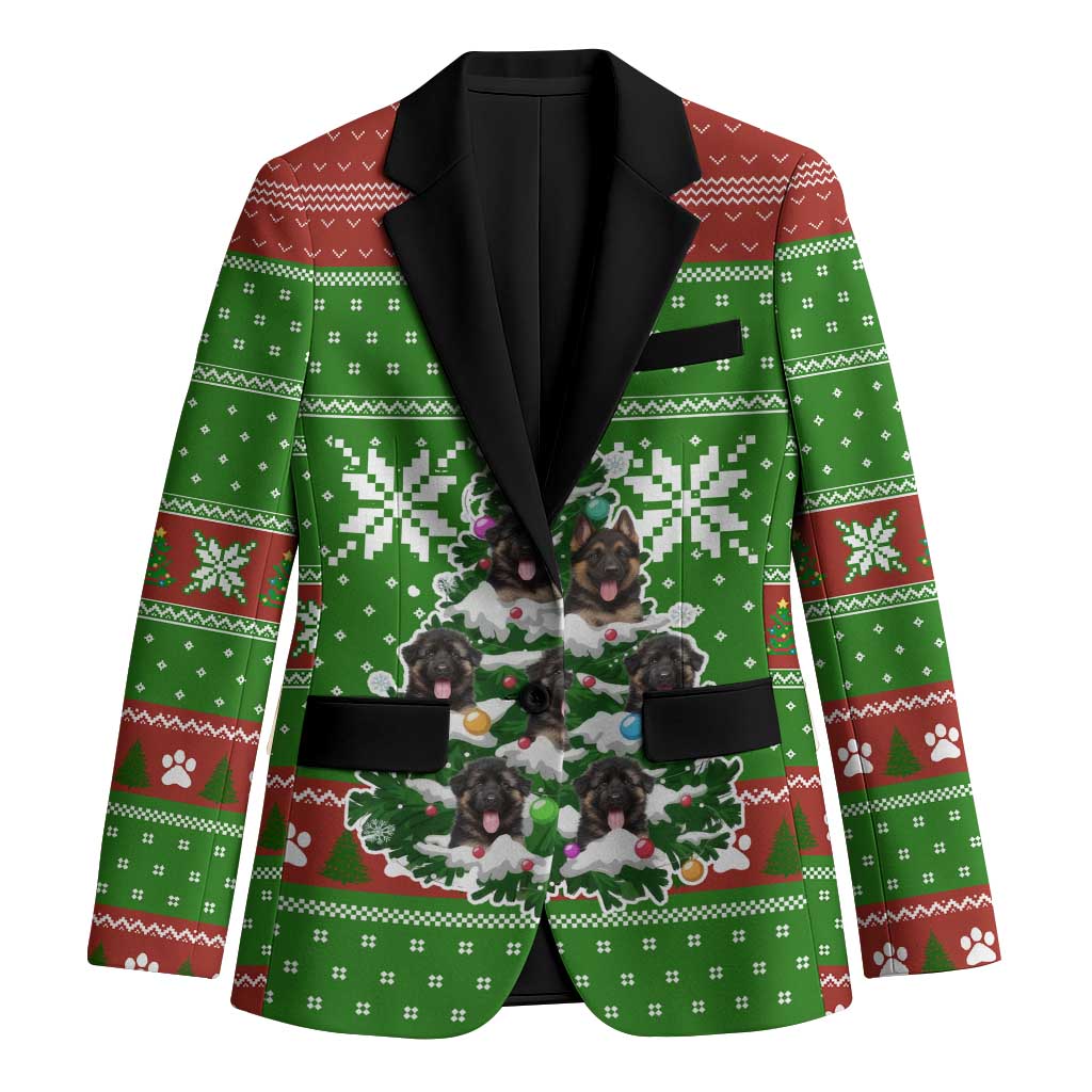 German Shepherd Pine Xmas Christmas Blazer Xmas Holiday Patterns - Wonder Print Shop