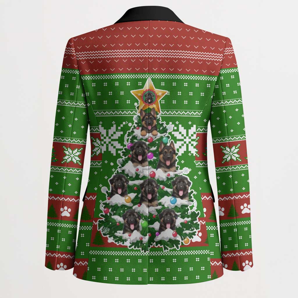 German Shepherd Pine Xmas Christmas Blazer Xmas Holiday Patterns - Wonder Print Shop