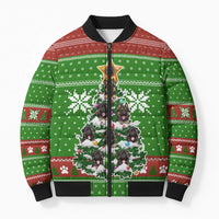 German Shepherd Pine Xmas Christmas Bomber Puffer Jacket Xmas Holiday Patterns - Wonder Print Shop