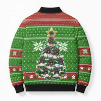 German Shepherd Pine Xmas Christmas Bomber Puffer Jacket Xmas Holiday Patterns - Wonder Print Shop