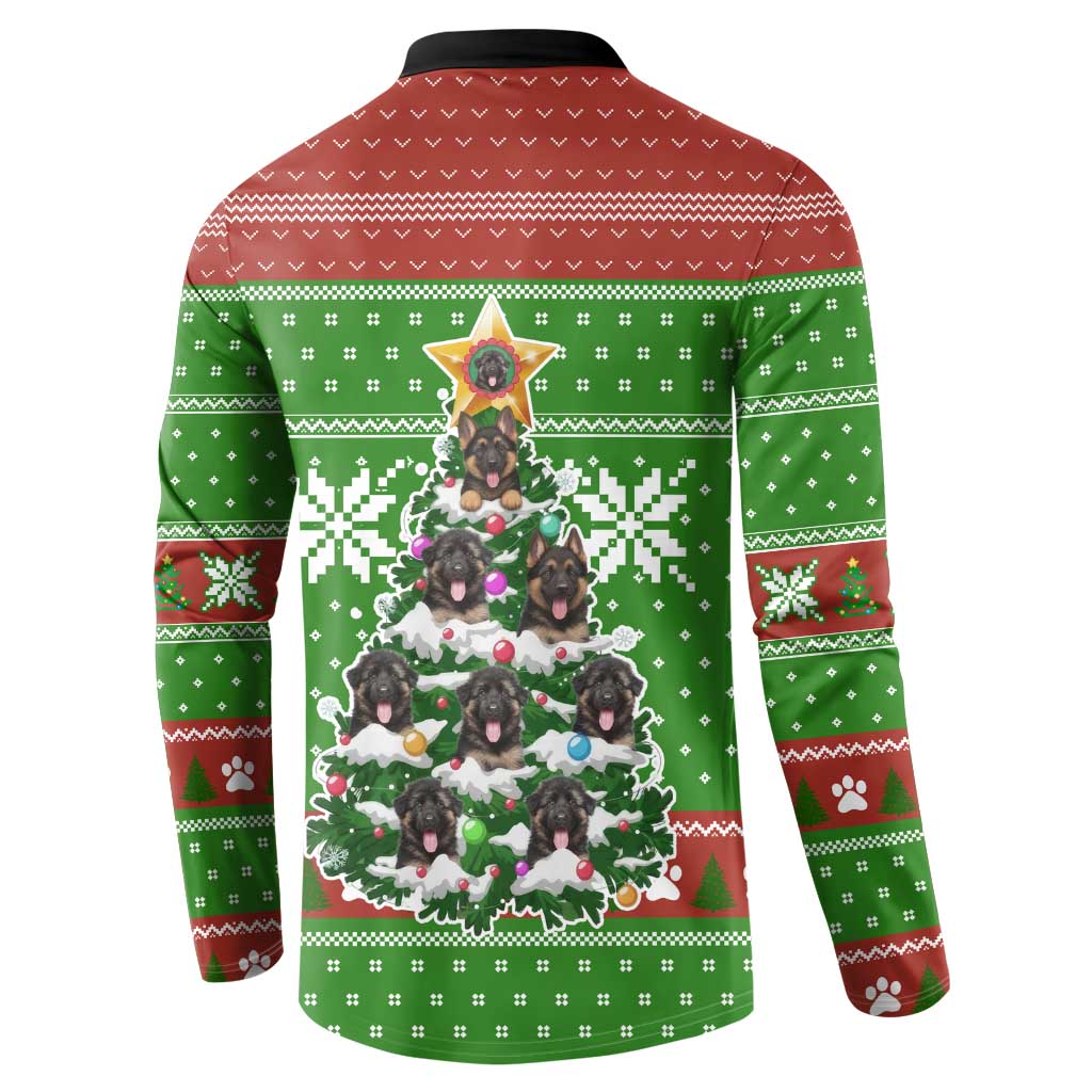 German Shepherd Pine Xmas Christmas Button Sweatshirt Xmas Holiday Patterns - Wonder Print Shop