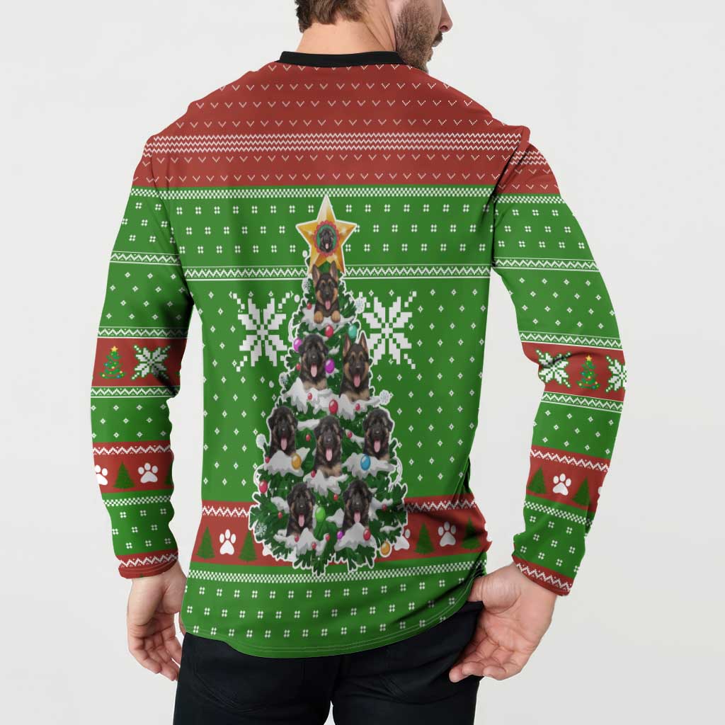 German Shepherd Pine Xmas Christmas Button Sweatshirt Xmas Holiday Patterns - Wonder Print Shop