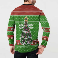 German Shepherd Pine Xmas Christmas Button Sweatshirt Xmas Holiday Patterns - Wonder Print Shop