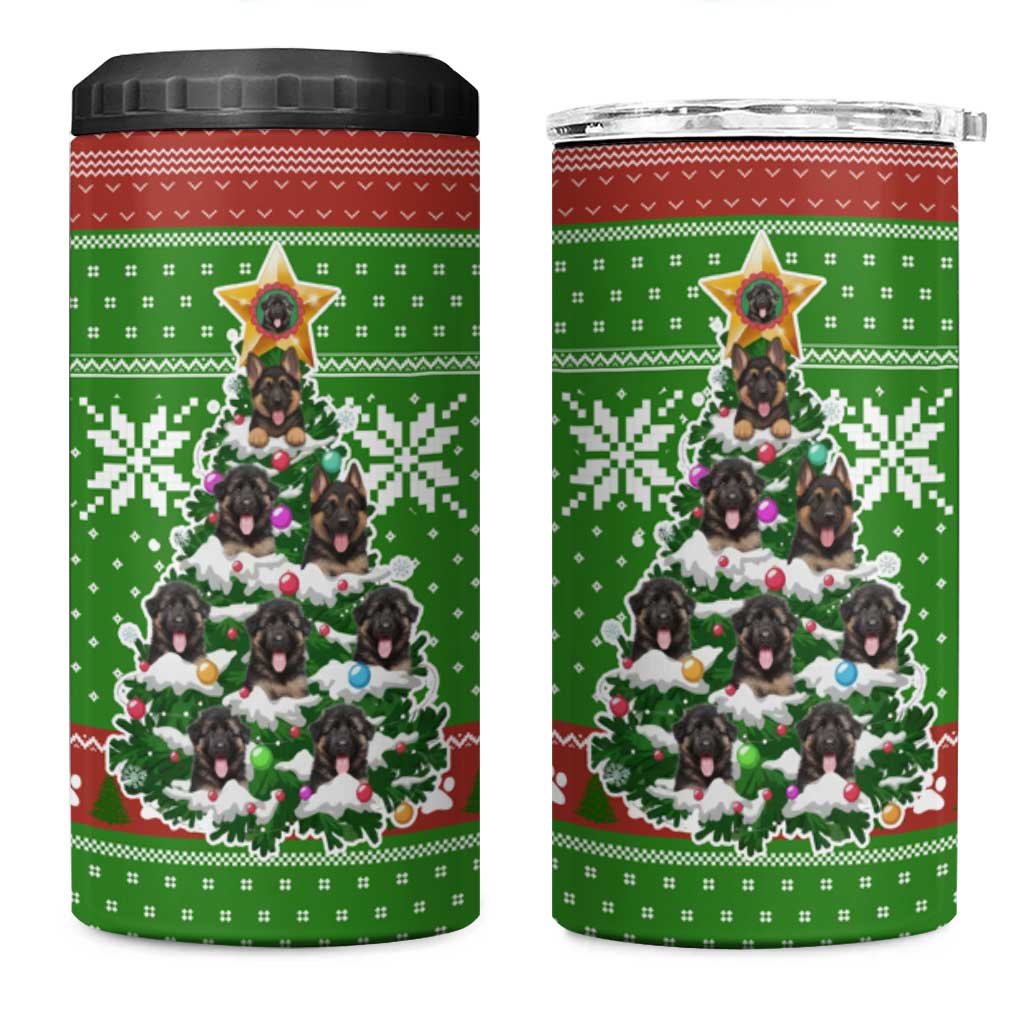 German Shepherd Pine Xmas Christmas 4 in 1 Can Cooler Tumbler Xmas Holiday Patterns - Wonder Print Shop