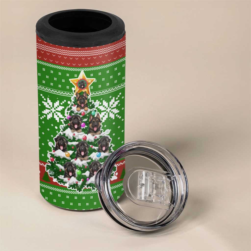 German Shepherd Pine Xmas Christmas 4 in 1 Can Cooler Tumbler Xmas Holiday Patterns - Wonder Print Shop