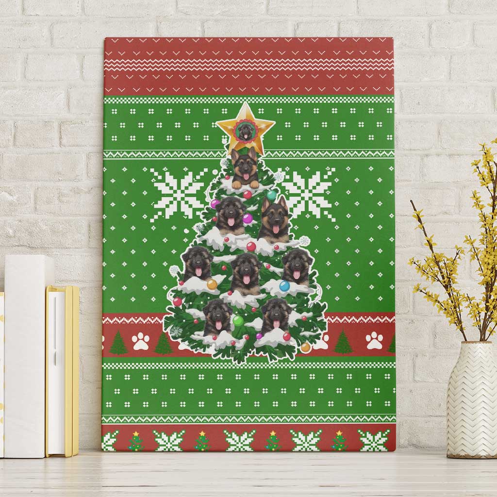 German Shepherd Pine Xmas Christmas Canvas Wall Art Xmas Holiday Patterns - Wonder Print Shop