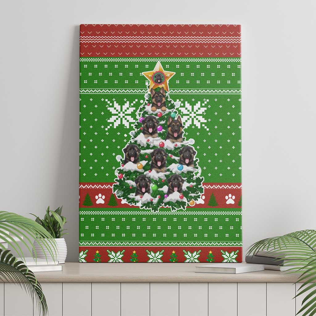 German Shepherd Pine Xmas Christmas Canvas Wall Art Xmas Holiday Patterns - Wonder Print Shop
