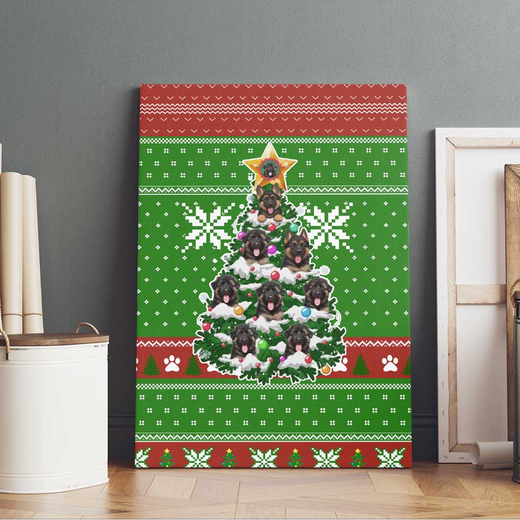 German Shepherd Pine Xmas Christmas Canvas Wall Art Xmas Holiday Patterns - Wonder Print Shop