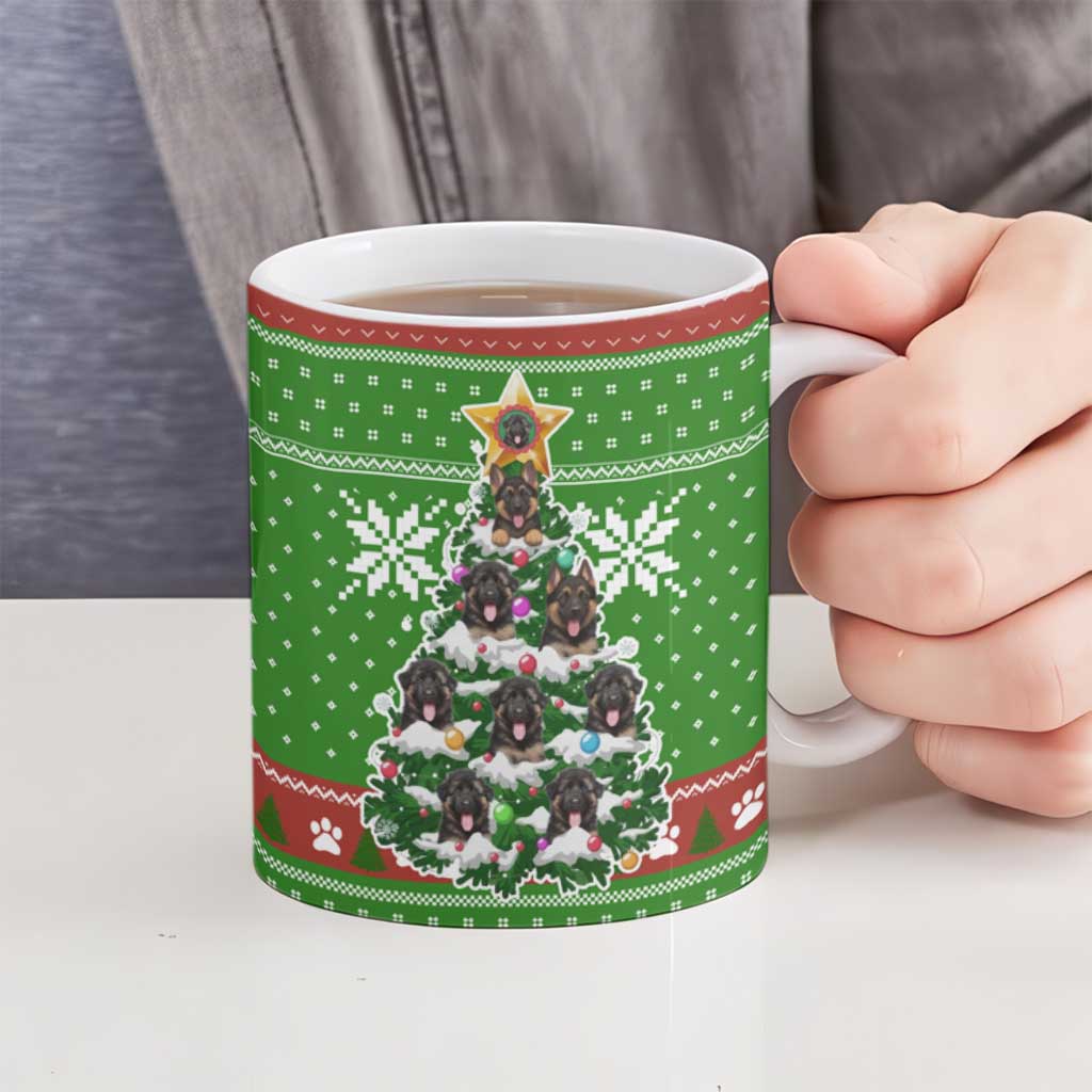 German Shepherd Pine Xmas Christmas Ceramic Mug Xmas Holiday Patterns - Wonder Print Shop