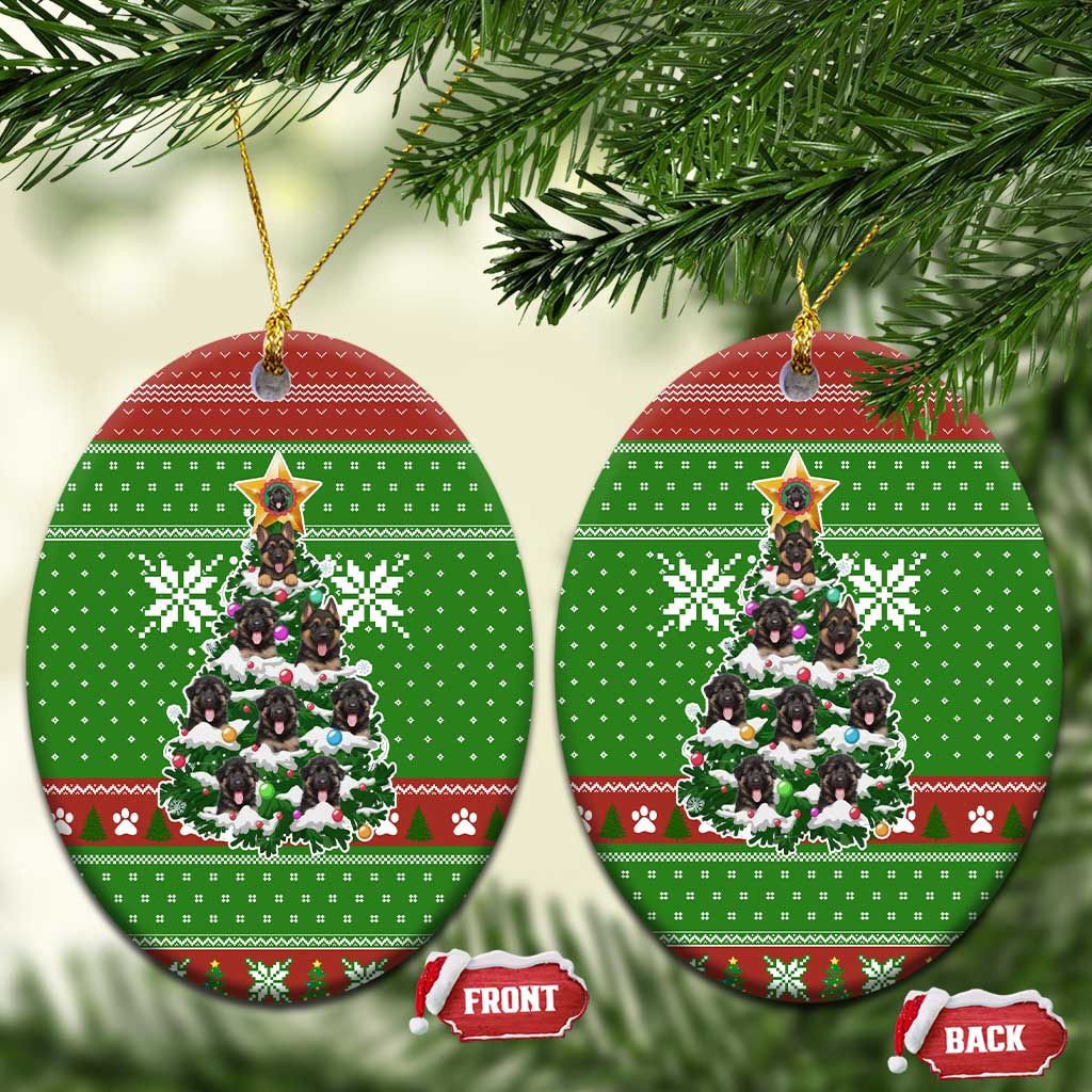 German Shepherd Pine Xmas Christmas Ceramic Ornament Xmas Holiday Patterns - Wonder Print Shop