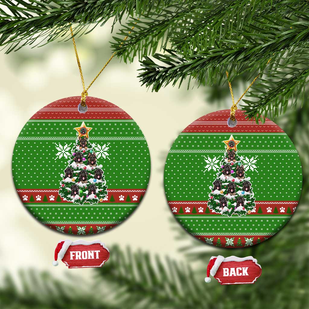 German Shepherd Pine Xmas Christmas Ceramic Ornament Xmas Holiday Patterns - Wonder Print Shop