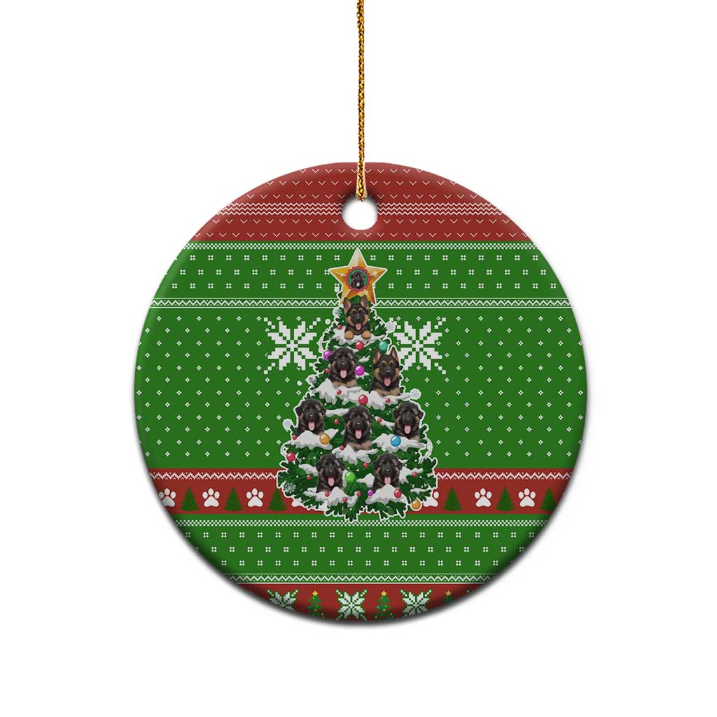 German Shepherd Pine Xmas Christmas Ceramic Ornament Xmas Holiday Patterns - Wonder Print Shop