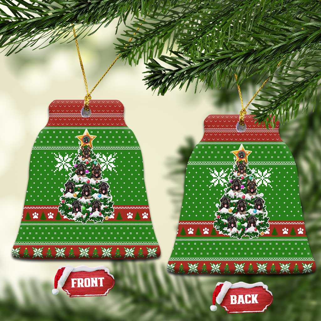 German Shepherd Pine Xmas Christmas Ceramic Ornament Xmas Holiday Patterns - Wonder Print Shop
