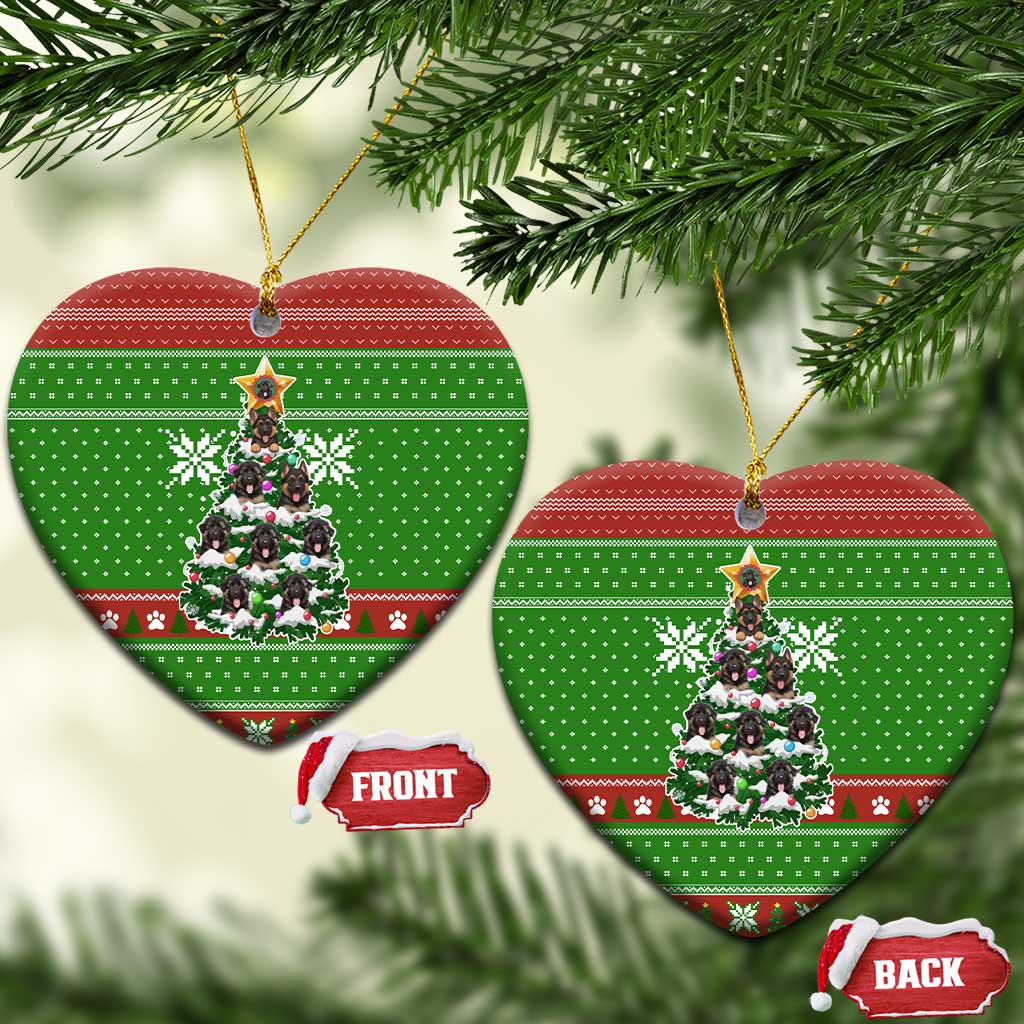 German Shepherd Pine Xmas Christmas Ceramic Ornament Xmas Holiday Patterns - Wonder Print Shop