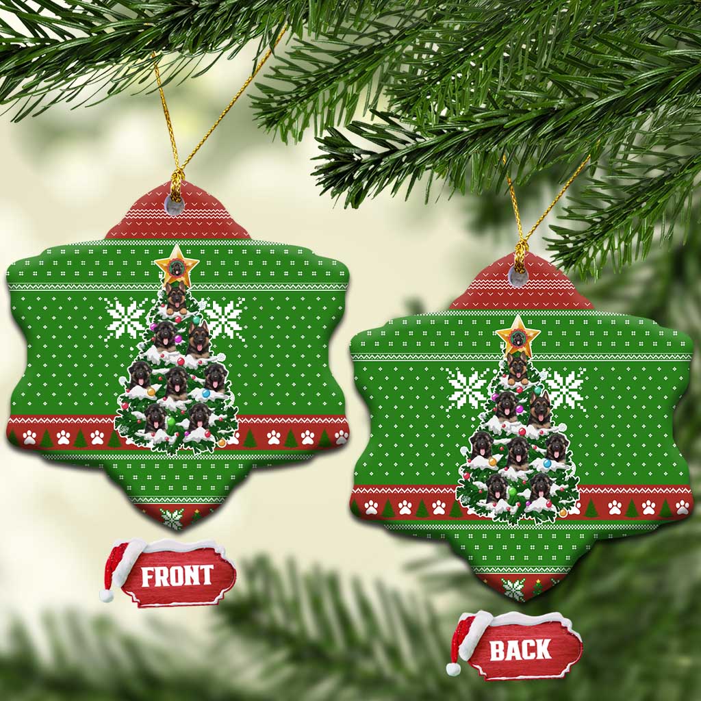 German Shepherd Pine Xmas Christmas Ceramic Ornament Xmas Holiday Patterns - Wonder Print Shop
