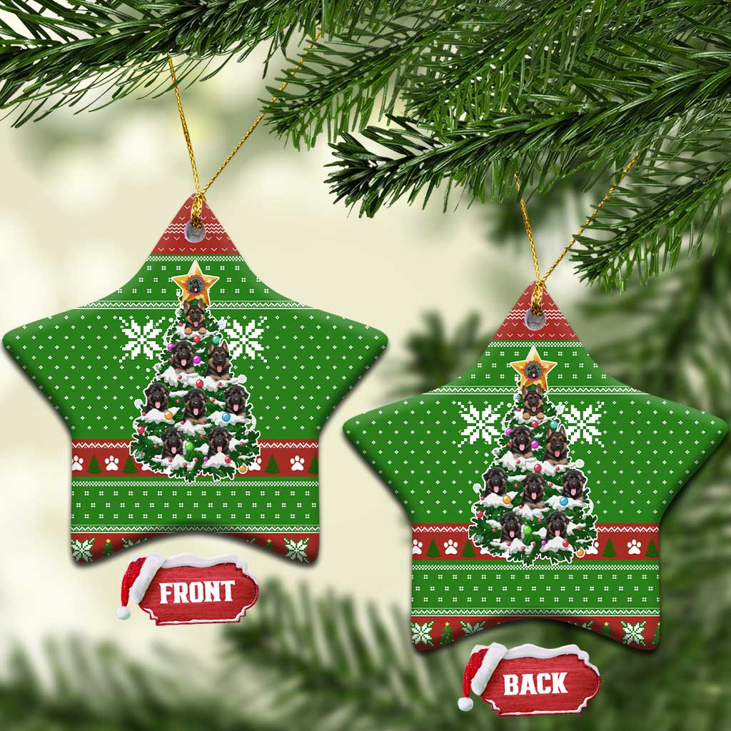 German Shepherd Pine Xmas Christmas Ceramic Ornament Xmas Holiday Patterns - Wonder Print Shop