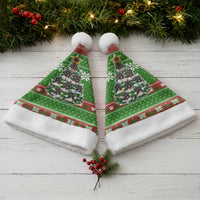 German Shepherd Pine Xmas Christmas Santa Hat Xmas Holiday Patterns - Wonder Print Shop