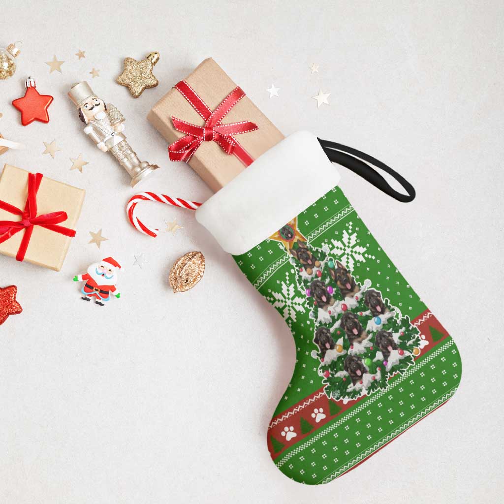 German Shepherd Pine Xmas Christmas Stocking Xmas Holiday Patterns - Wonder Print Shop