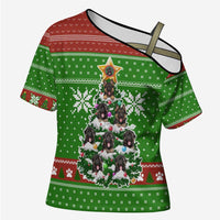 German Shepherd Pine Xmas Christmas Cross Shoulder Shirt Xmas Holiday Patterns - Wonder Print Shop