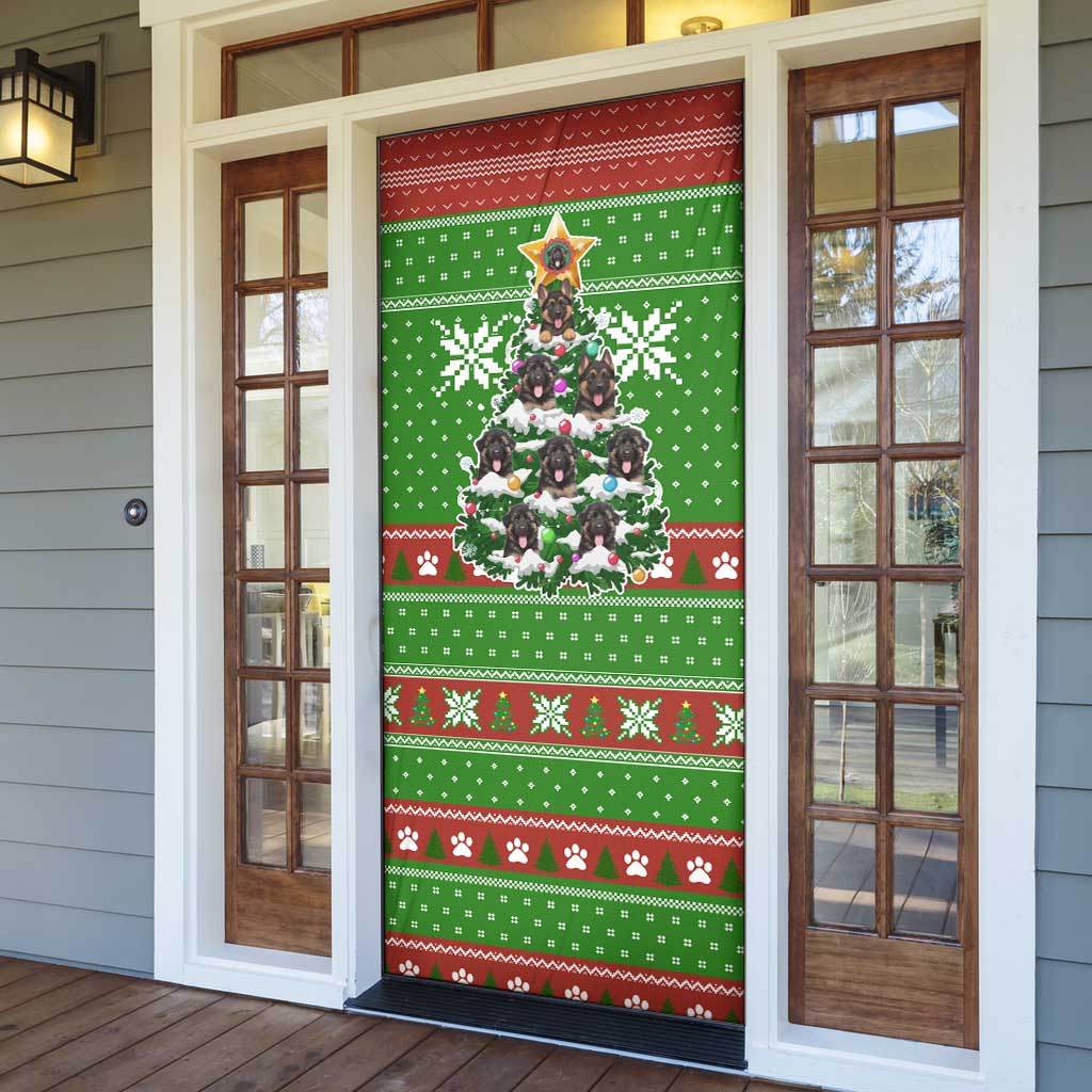 German Shepherd Pine Xmas Christmas Door Cover Xmas Holiday Patterns - Wonder Print Shop