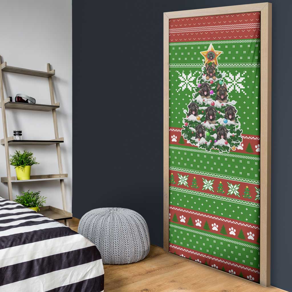 German Shepherd Pine Xmas Christmas Door Cover Xmas Holiday Patterns - Wonder Print Shop