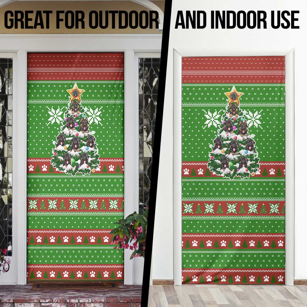 German Shepherd Pine Xmas Christmas Door Cover Xmas Holiday Patterns - Wonder Print Shop
