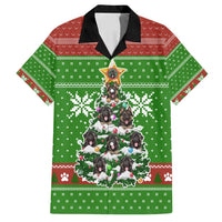 German Shepherd Pine Xmas Christmas Family Matching Long Sleeve Bodycon Dress and Hawaiian Shirt Xmas Holiday Patterns - Wonder Print Shop