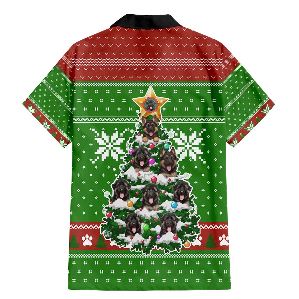 German Shepherd Pine Xmas Christmas Family Matching Mermaid Dress and Hawaiian Shirt Xmas Holiday Patterns - Wonder Print Shop